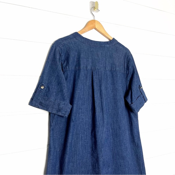Anne Klein Women’s Zipper Denim Shift Dress Plus Size 1X - Picture 7 of 10